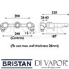 Bristan Prism 3 Hole Wall Mounted Basin Mixer Dimensions